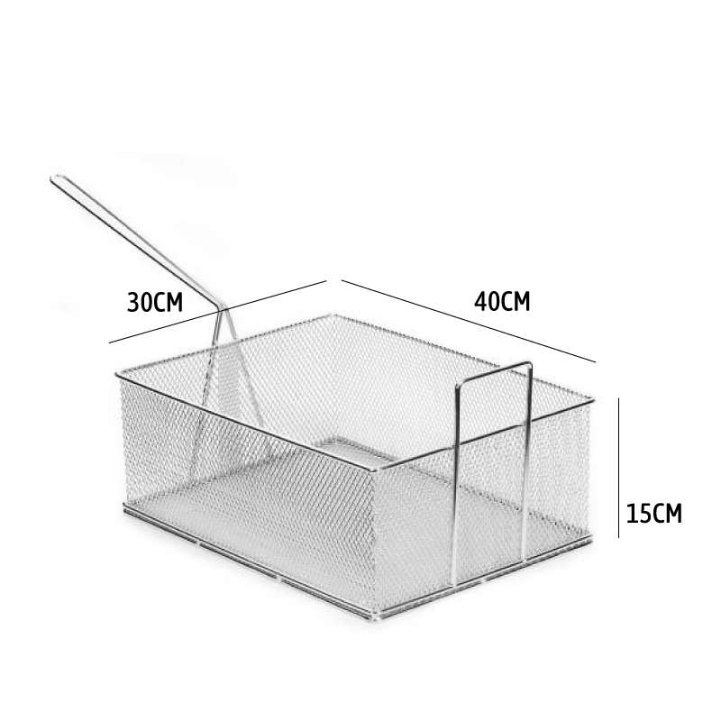 Chip fryer basket-stainless steel 400 mm x 300 mm x150mm (no side hooks)
