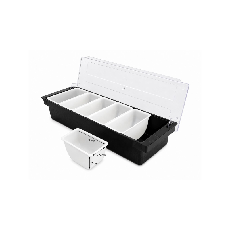 Bar Condiment Caddy Deluxe- 6 Division