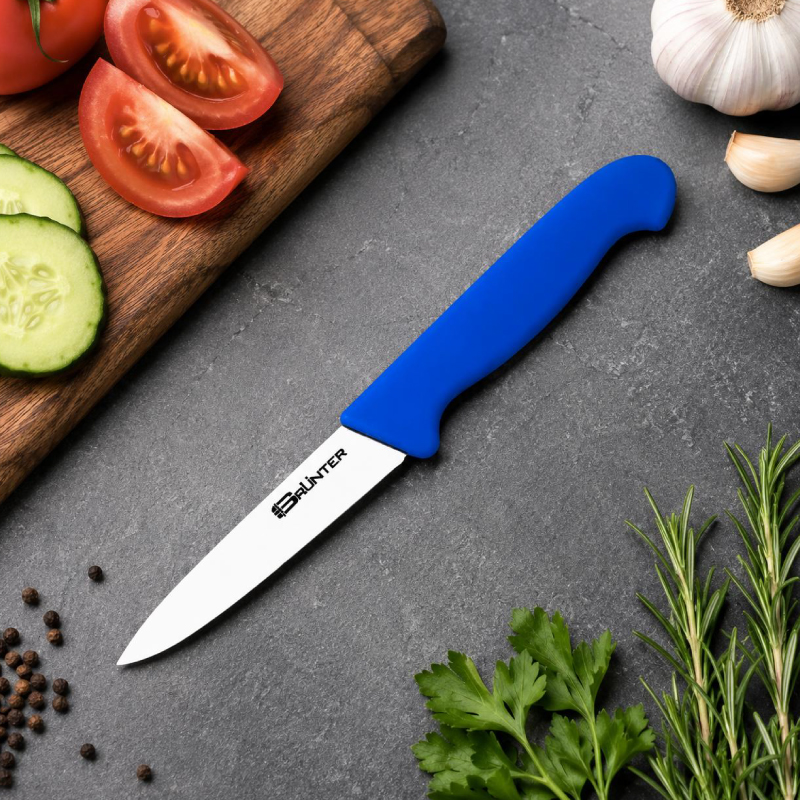 Grunter-Pairing knife 100mm -Blue Handle - Image 2
